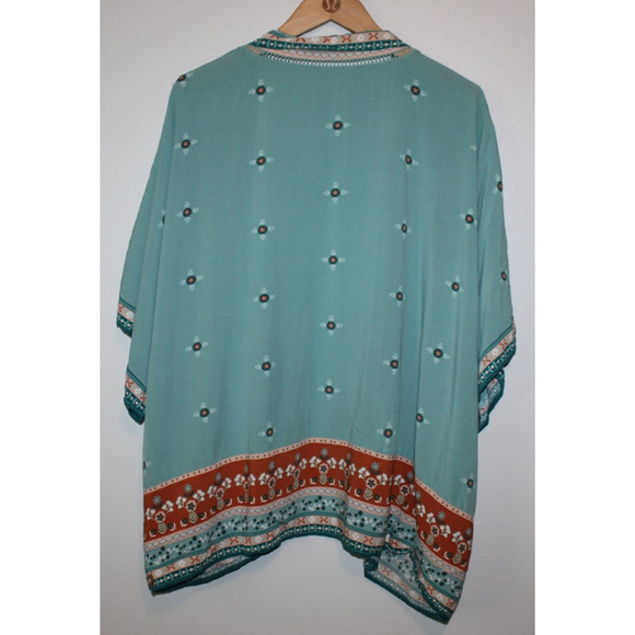Matilda Jane Days Like This Kimono Open Front Floral Teal Top Womens Size XS / S - Picture 6 of 8